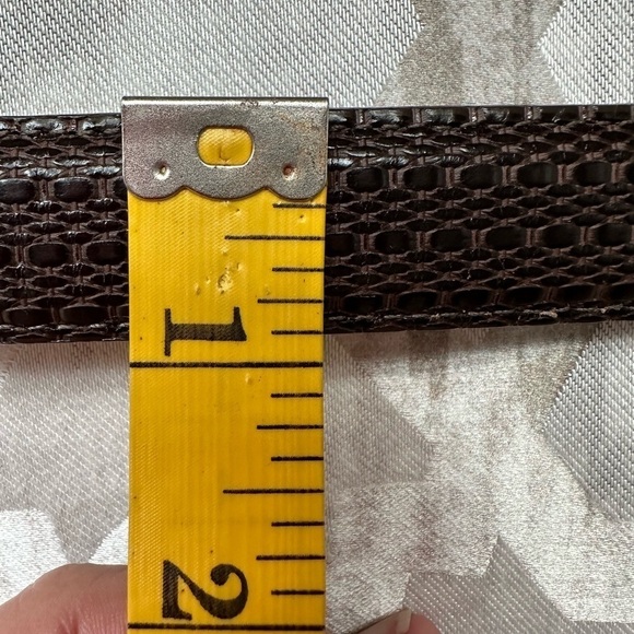 Brighton Brown Leather Belt, silver tone with gold accents, Size M/L 32 - Picture 8 of 8